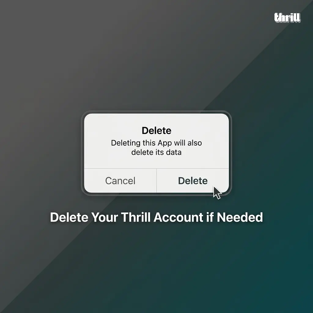 Steps to delete your Thrill casino account via settings or live chat support for responsible gambling or inactivity