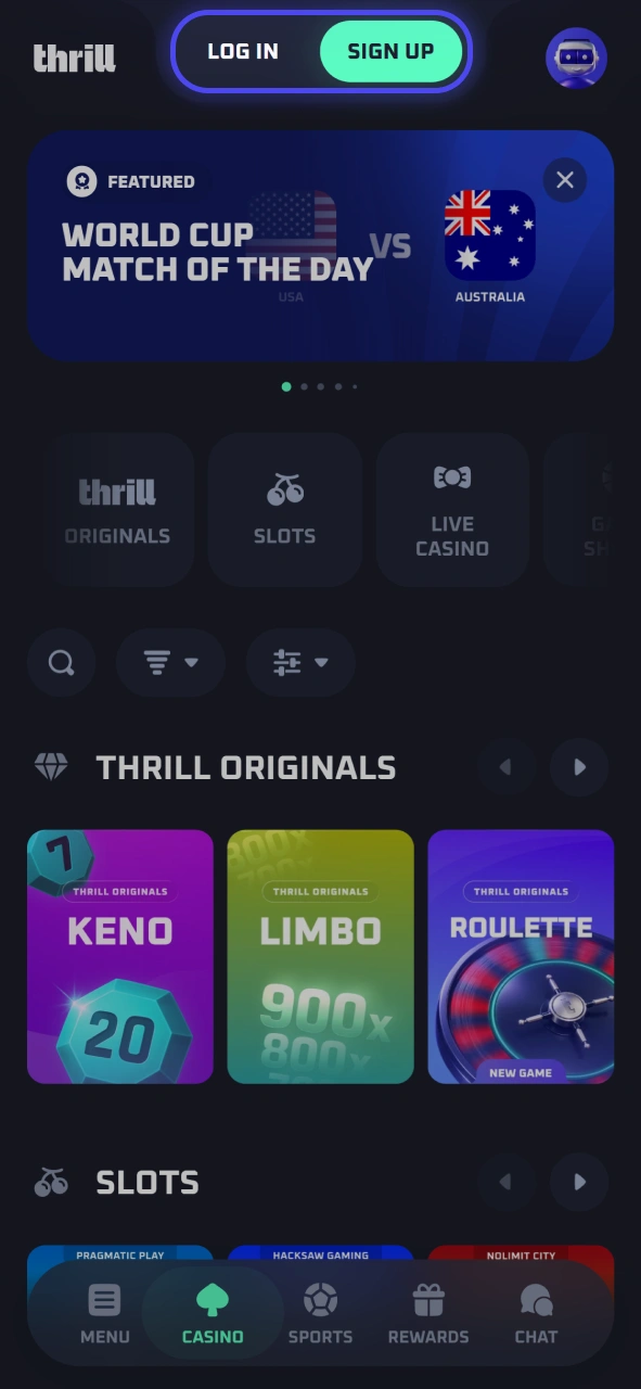 Log into your personal account dashboard prior to initializing any payment at Thrill.