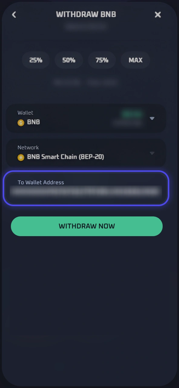 Input your authenticated destination personal payout account or wallet address at Thrill.