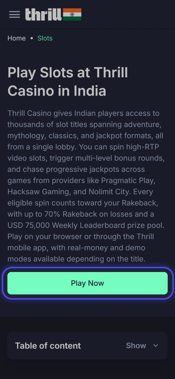 Ensure your secure login session is active before playing slots for real balance at Thrill.