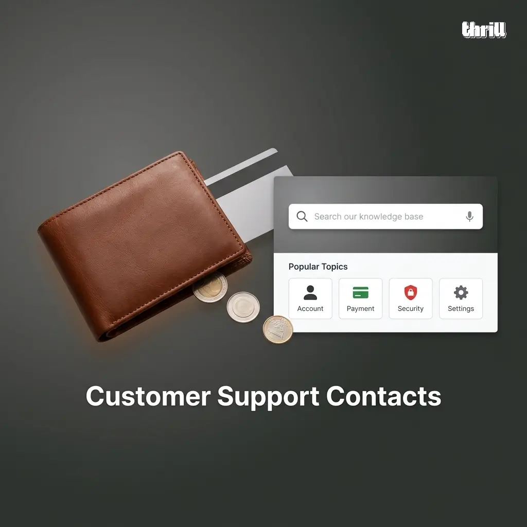 Thrill customer support contacts including live chat, email, and help centre available 24/7 for deposits and withdrawals