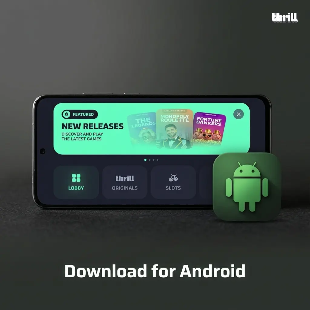 Thrill PWA Android installation steps showing Add to Home Screen process for betting app on Android 6.0 and above