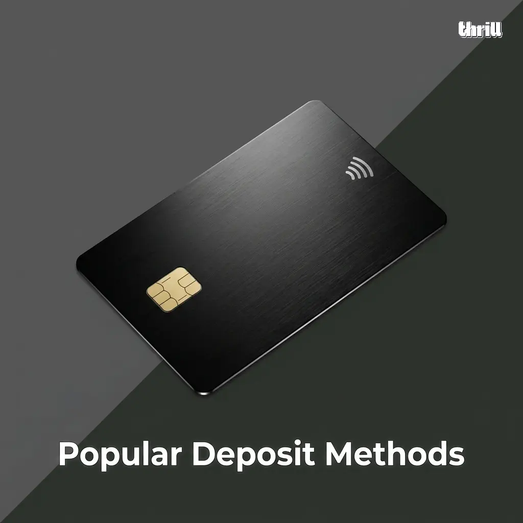 Crypto deposit methods at Thrill Casino including BTC, ETH, USDT, XRP, DOGE, LTC, TRX and BNB for Indian players