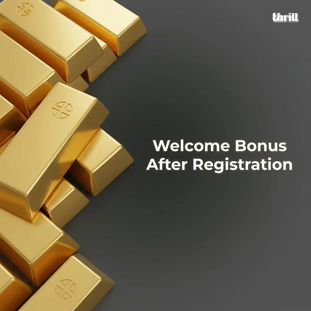 Thrill Casino welcome bonus showing 70% Rakeback, USD 75,000 Weekly Leaderboard and Sports Parlay Boost offers