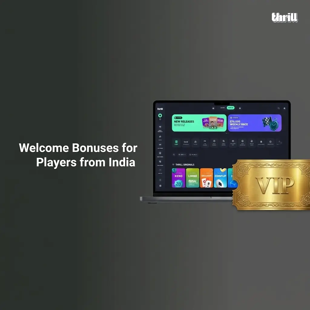 Thrill Casino welcome bonuses for Indian players including Rakeback up to 70% and weekly USD 75,000 leaderboard prizes