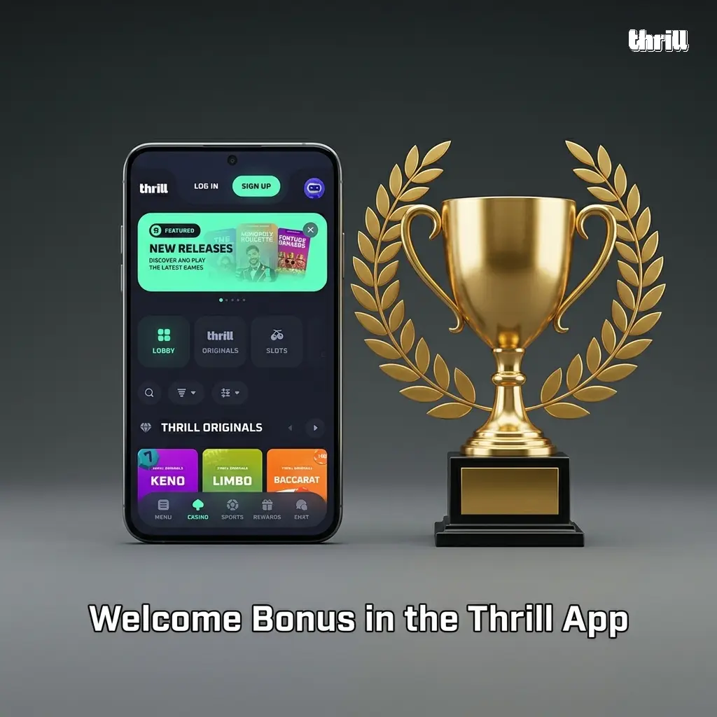 Thrill App welcome bonus showing 70% Rakeback and USD 75,000 weekly leaderboard rewards for Indian mobile players